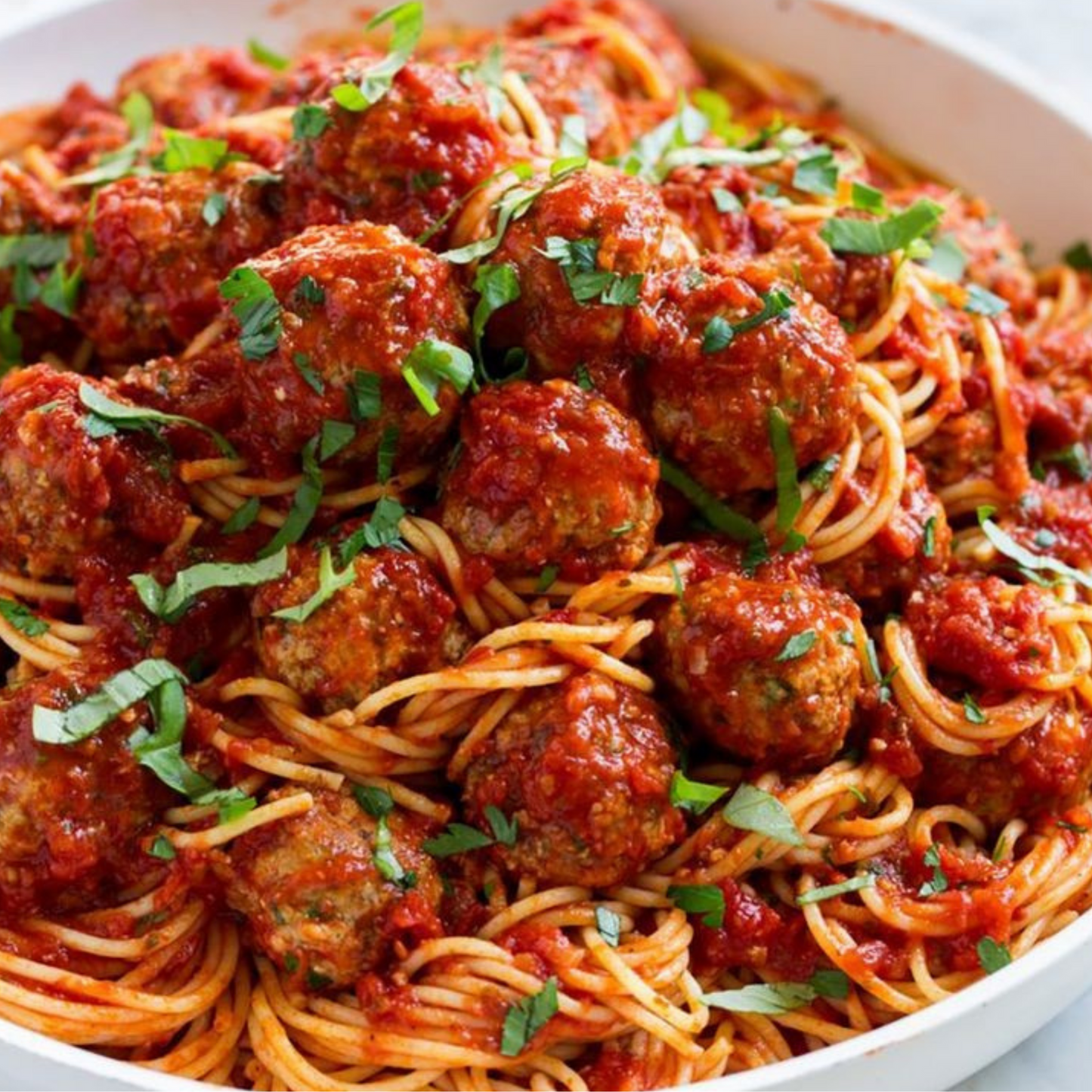 Italian meatballs in Napoli sauce family meal by The Yum Fork Co